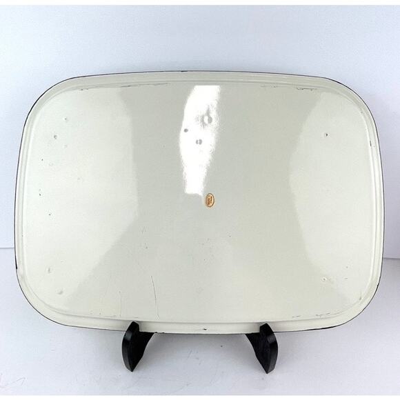 Vintage Pansy Toilet Soap Porcelain Enamelware Serving Tray - Picture 3 of 6